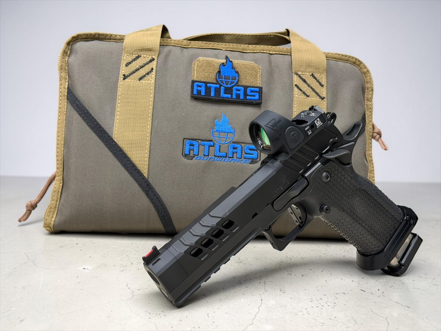 ATLAS GUNWORKS ARTEMIS V2 WITH TRIJICON SRO IN 40 S&W UNFIRED