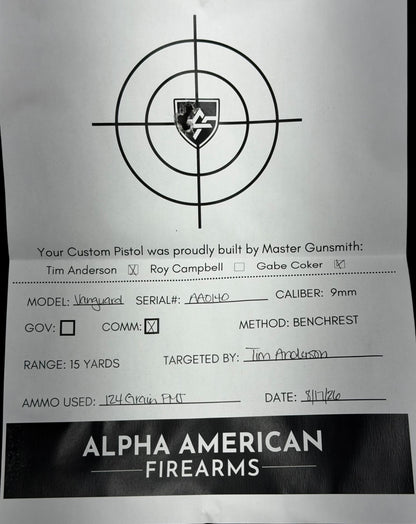 ALPHA AMERICAN VANGUARD 4.25” PORTED DLC CAMO WHITE GOLD WITH PURPLE GRIPS AND SRO
