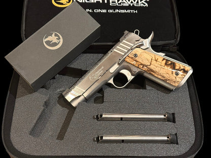 NIGHTHAWK CUSTOM BOB MARVEL 10MM MAMMOTH IVORY GRIPS AND MATCHING KNIFE