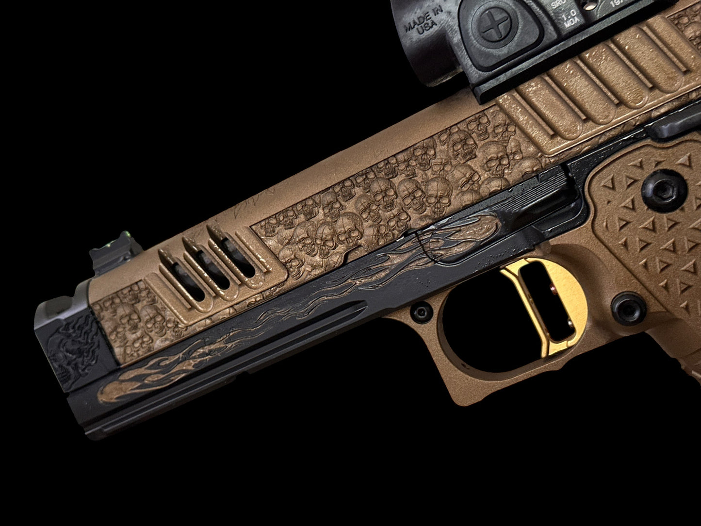 STACCATO CUSTOM XC “VITA FINITA” BLACK/BRONZE WITH ATLAS ALUMINUM GRIPS AND SRO