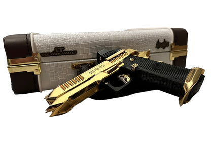 BUL ARMORY SAS II SPIKE CUSTOM 1 OF 1; 24K GOLD PLATED HIGH POLISHED 9MM