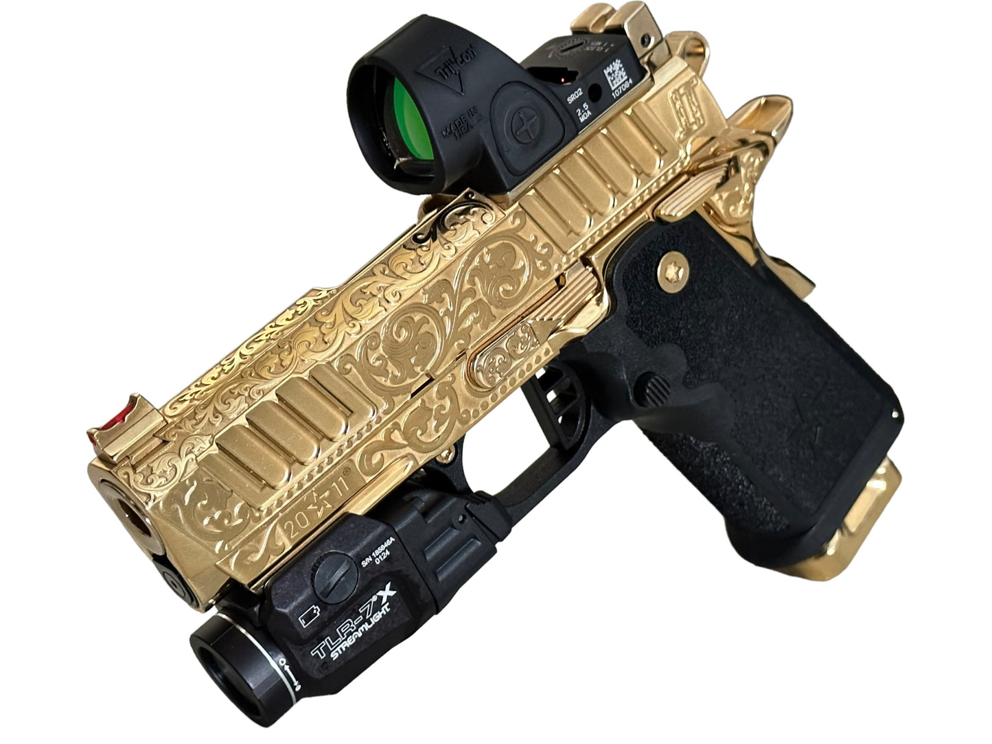 STACCATO CS 9mm FULLY ENGRAVED HIGH POLISHED AND 24k GOLD PLATED 1 OF 1