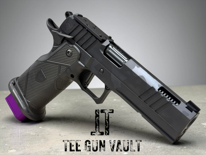 ALPHA AMERICAN WAR FIGHTER BLACK DLC CAMO PORTED 5” BARREL 9mm