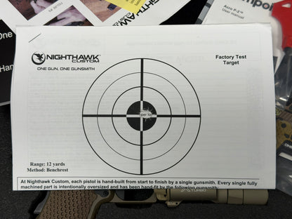 NIGHTHAWK CUSTOM SANDHAWK SINGLE STACK 9mm WITH ACRO P2 AND X300