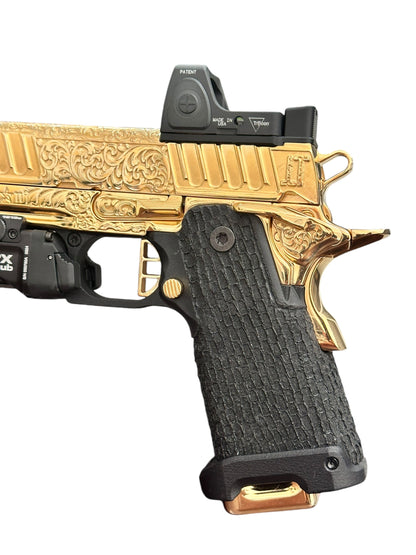 STACCATO CUSTOM CS 3.5” FULLY ENGRAVED 24K GOLD PLATED WITH RMR & TLR7