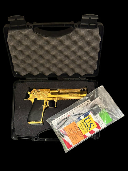 MAGNUM RESEARCH CUSTOM DESERT EAGLE POLISHED 24K GOLD PLATED FINISH 50AE
