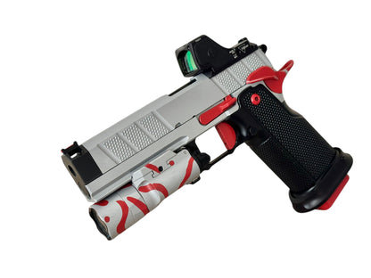PHOENIX TRINITY H PRO CUSTOM ALUMINUM EVO GRIPS WITH TRIJICON RMR HD AND X300 9MM
