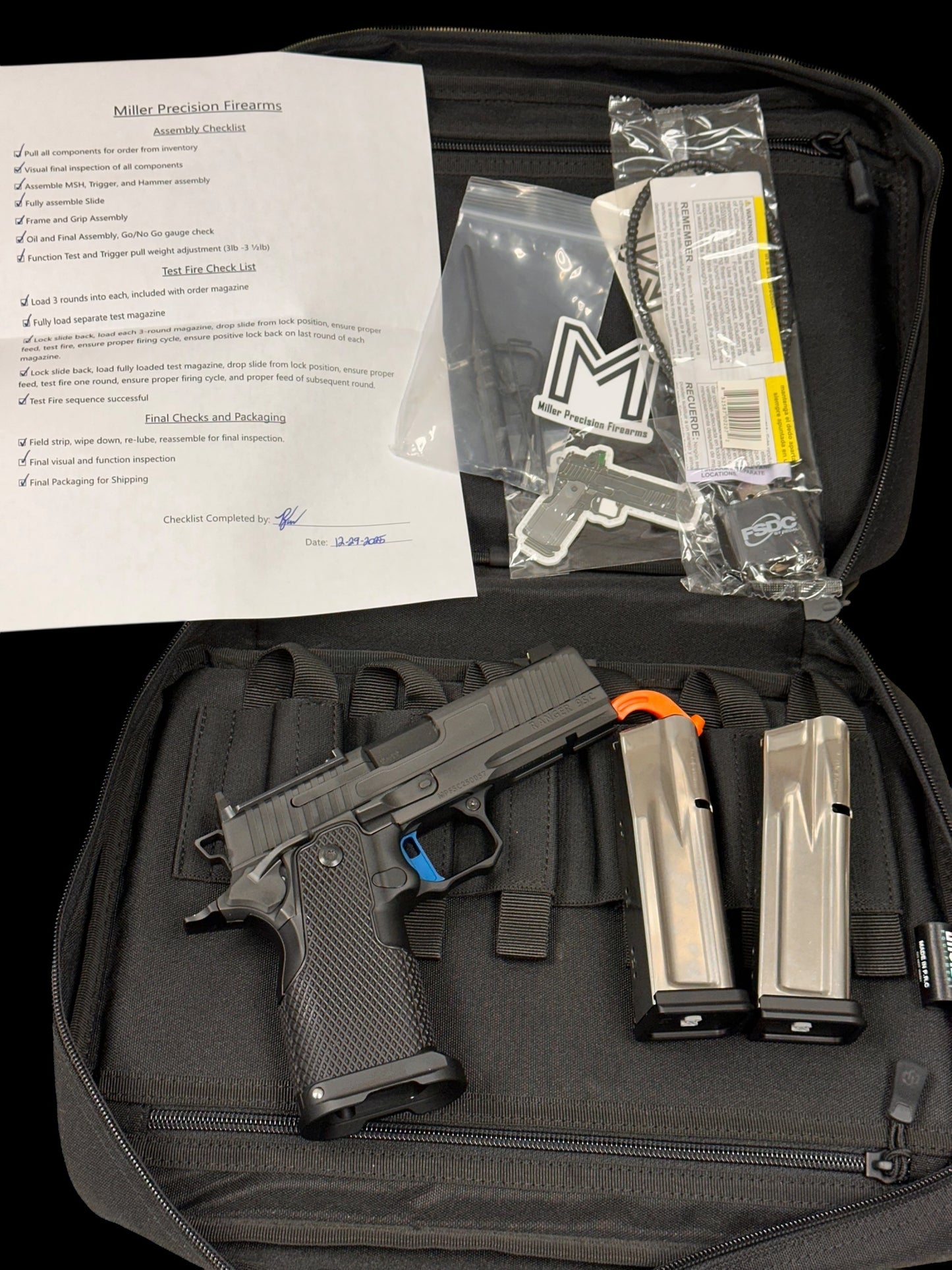 MILLER PRECISION RANGER 9SC 4” V PORTED 9MM PERFECT CARRY