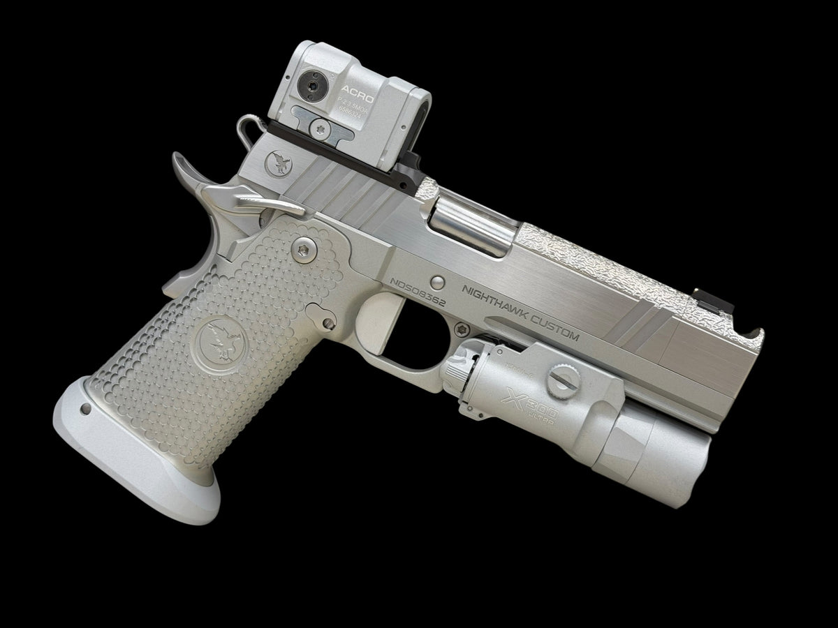 NIGHTHAWK CUSTOM TRS COMP POLISHED SILVER WITH MATCHING ACRO P2 & X300