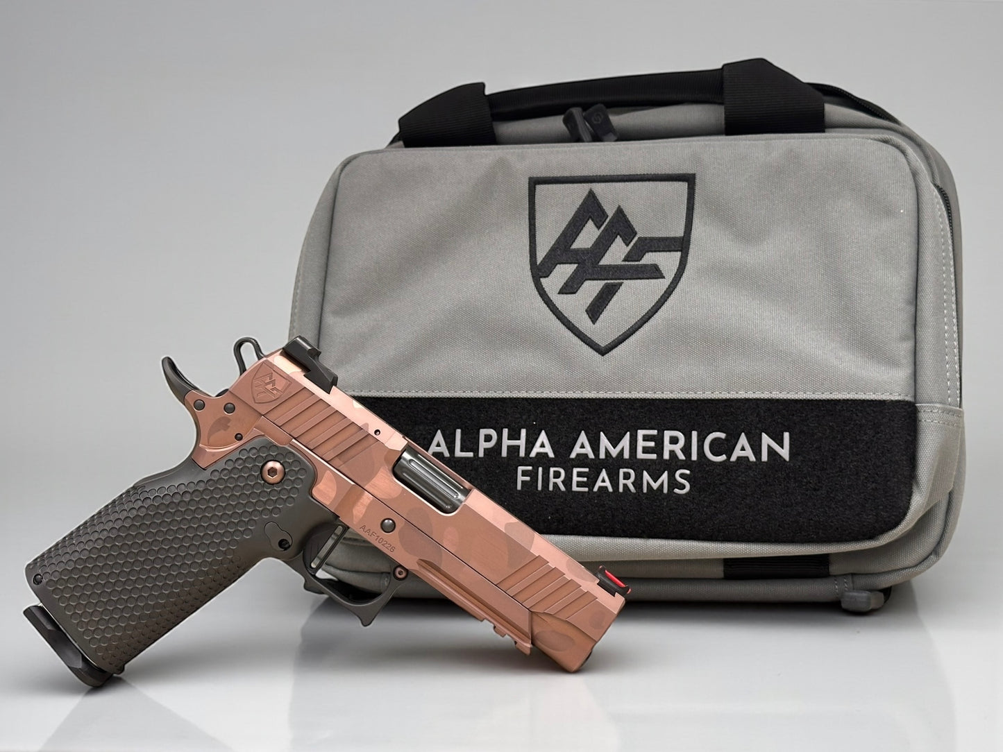 ALPHA AMERICAN AAF4 COMMANDER PORTED 9MM POLISHED ROSE GOLD PVD IOS CUT