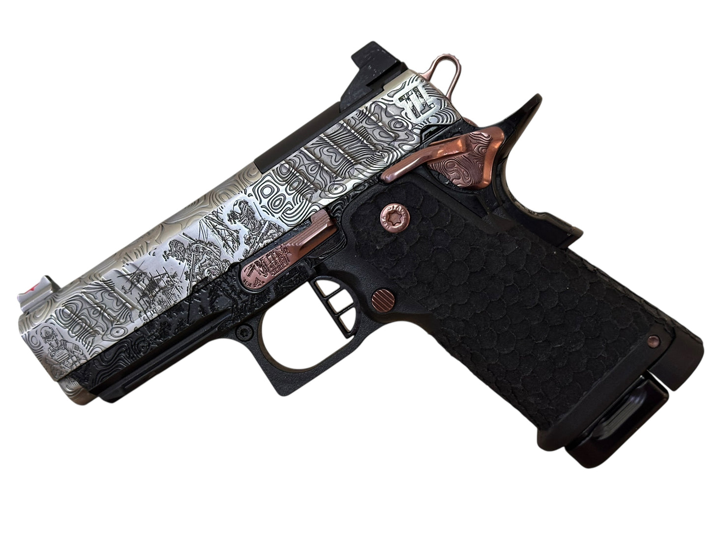 STACCATO CS CUSTOM “BLACK OPS” 3.5” PORTED SILVER/ROSE GOLD PVD (PRE OWNED MINT)