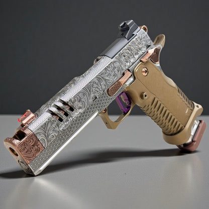 STACCATO CUSTOM XC SCROLL ENGRAVED WITH T7 ALUMINUM BRONZE GRIPS AND INFINITY TRIGGER