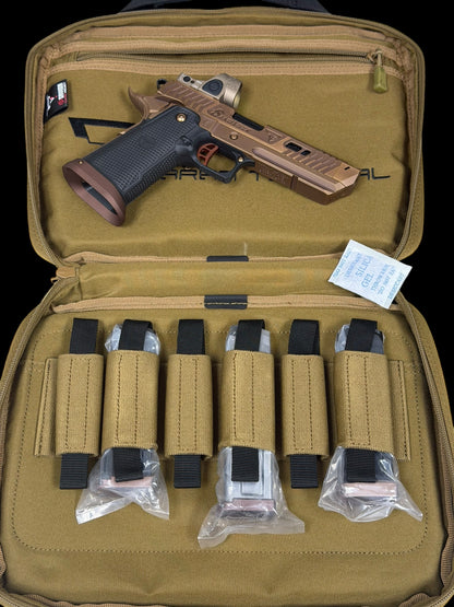 TARAN TACTICAL SAND VIPER 2011 NEW GRIPS 9MM WITH TAN SRO SIGNED CASE BY TARAN BUTLER