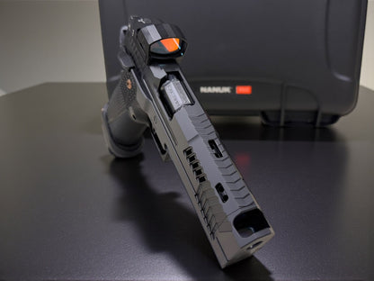 DARK FORGE REAPER PORTED + COMP 5” 9MM DOUBLE STACK ALUMINUM GRIPS (OPTIC NOT INCLUDED)