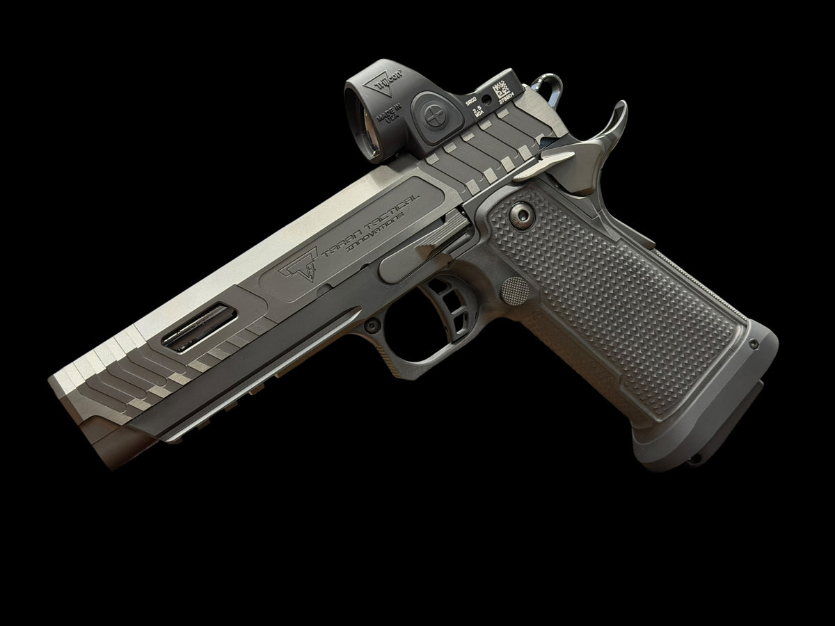 TARAN TACTICAL COMBAT MASTER 5” BLACKOUT LIMITED EDITION WITH TRIJICON SRO
