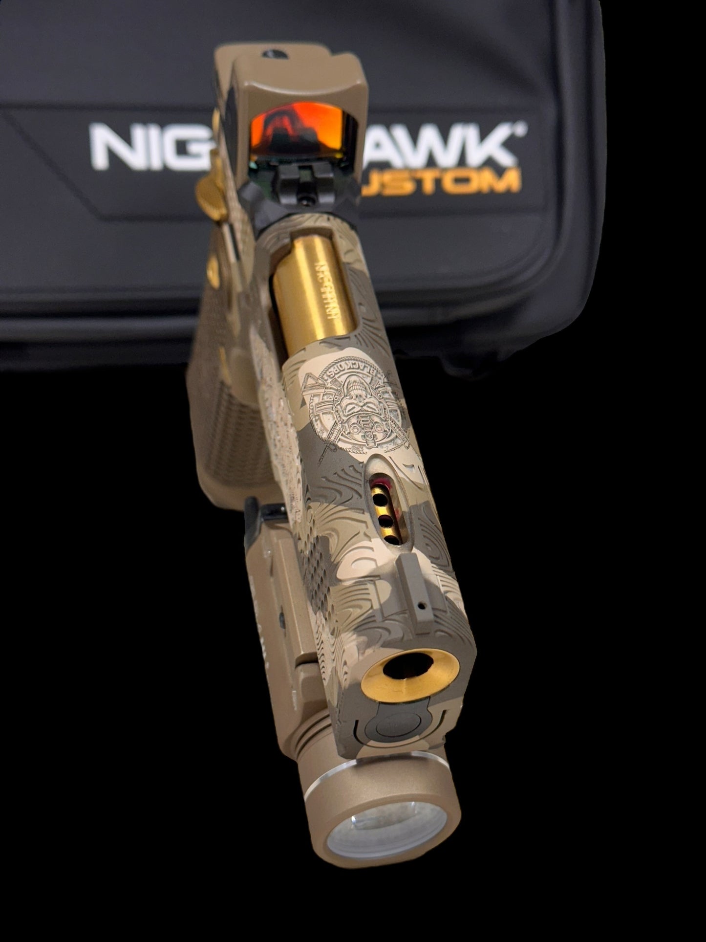 NIGHTHAWK CUSTOM TRS COMMANDER PORTED “BLACK OPS” 1 OF 1 WITH RMR AND TLR1 9MM