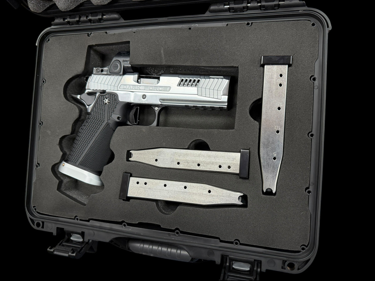 DARK FORGE WRAITH PORTED 4.6” BRUSHED CHROME FINISH WITH TRIJICON SRO (please read description)