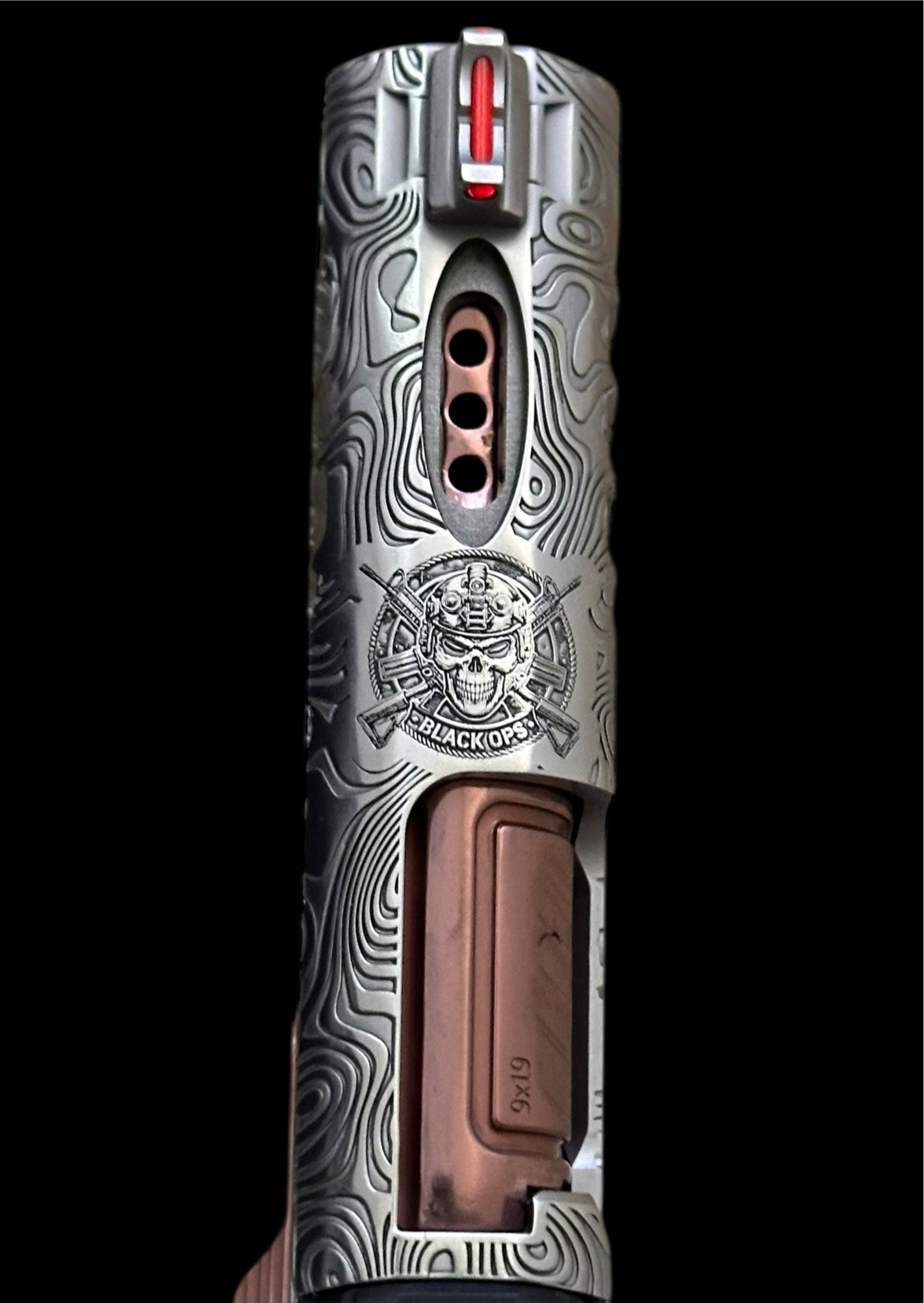 STACCATO CS CUSTOM “BLACK OPS” 3.5” PORTED SILVER/ROSE GOLD PVD (PRE OWNED MINT)