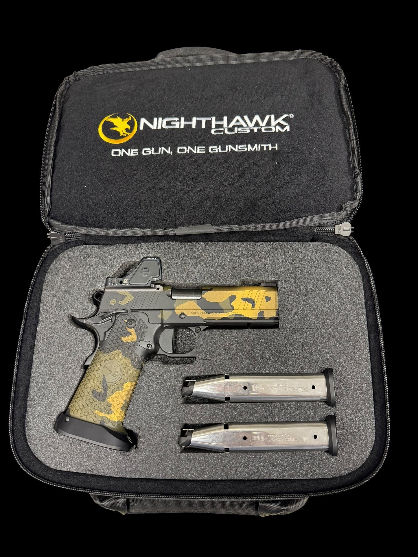 NIGHTHAWK CUSTOM TRS COMMANDER HALO 9MM WITH RMR HD AND MAGWELL (PRE OWNED)