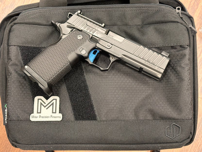 MILLER PRECISION RANGER 9C PORTED 9MM PISTOL - 4.4" BLACK WITH BLUE TRIGGER