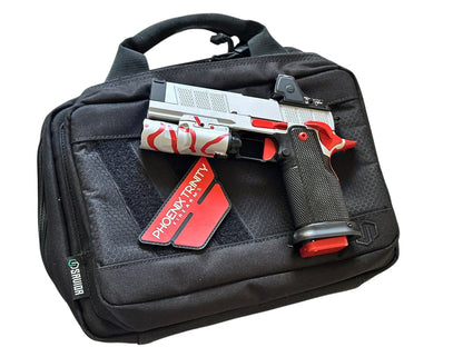 PHOENIX TRINITY H PRO CUSTOM ALUMINUM EVO GRIPS WITH TRIJICON RMR HD AND X300 9MM
