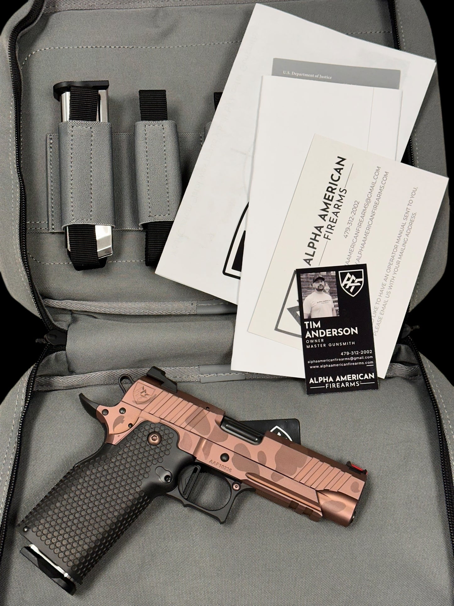 ALPHA AMERICAN AAF4 COMMANDER PORTED 9MM POLISHED ROSE GOLD PVD IOS CUT