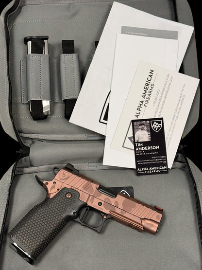ALPHA AMERICAN AAF4 COMMANDER PORTED 9MM POLISHED ROSE GOLD PVD IOS CUT