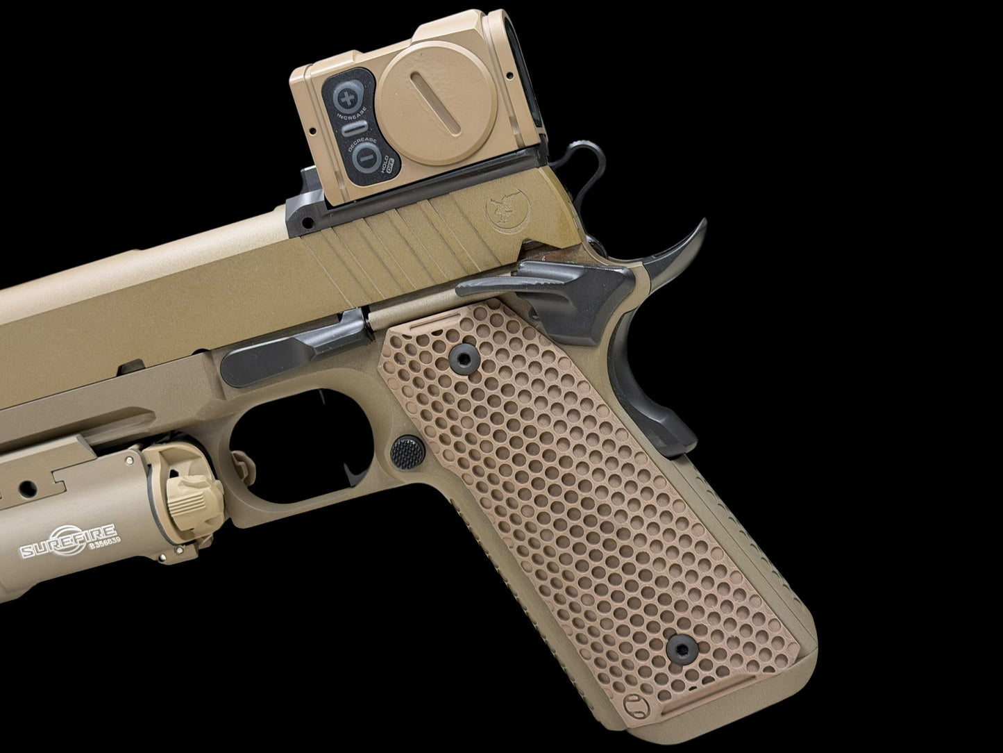 NIGHTHAWK CUSTOM SANDHAWK SINGLE STACK 9mm WITH ACRO P2 AND X300