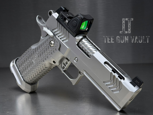 GUNCRAFTER POLARA X2 PORTED 9MM COMMANDER POLISHED CHROME FINISH WITH TRIJICON RMR