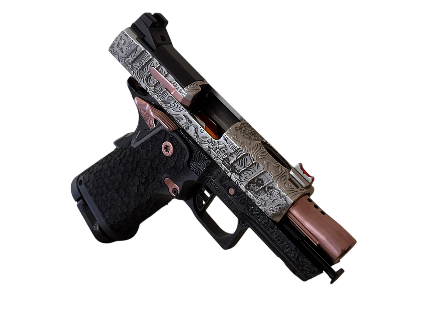 STACCATO CS CUSTOM “BLACK OPS” 3.5” PORTED SILVER/ROSE GOLD PVD (PRE OWNED MINT)