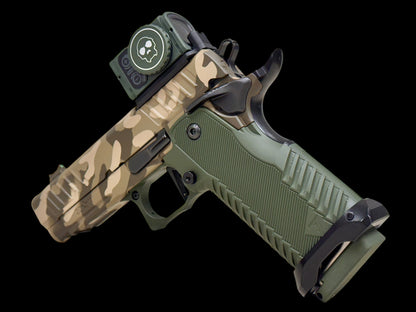 STACCATO CUSTOM C2 MULTI CAM CHUNK SINGLE PORTED WITH T7 ALUMINUM GRIPS, EDGE TRIGGER AND MATCHING AIMPOINT ACRO P2