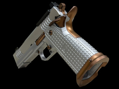 GUNCRAFTER POLARA X2 PORTED COMMANDER 4.25” SILVER COPPER PVD ALUMINUM GRIP