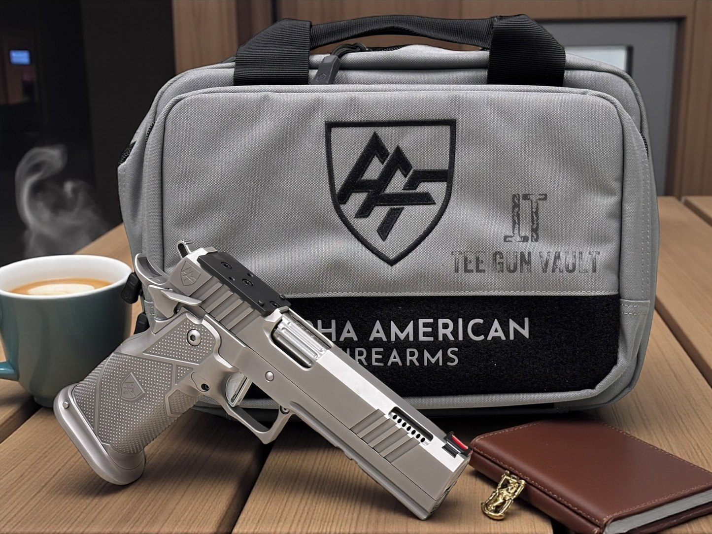 ALPHA AMERICAN WAR FIGHTER 5” GOV PORTED OPTIC READY ALUMINUM GRIPS 9MM