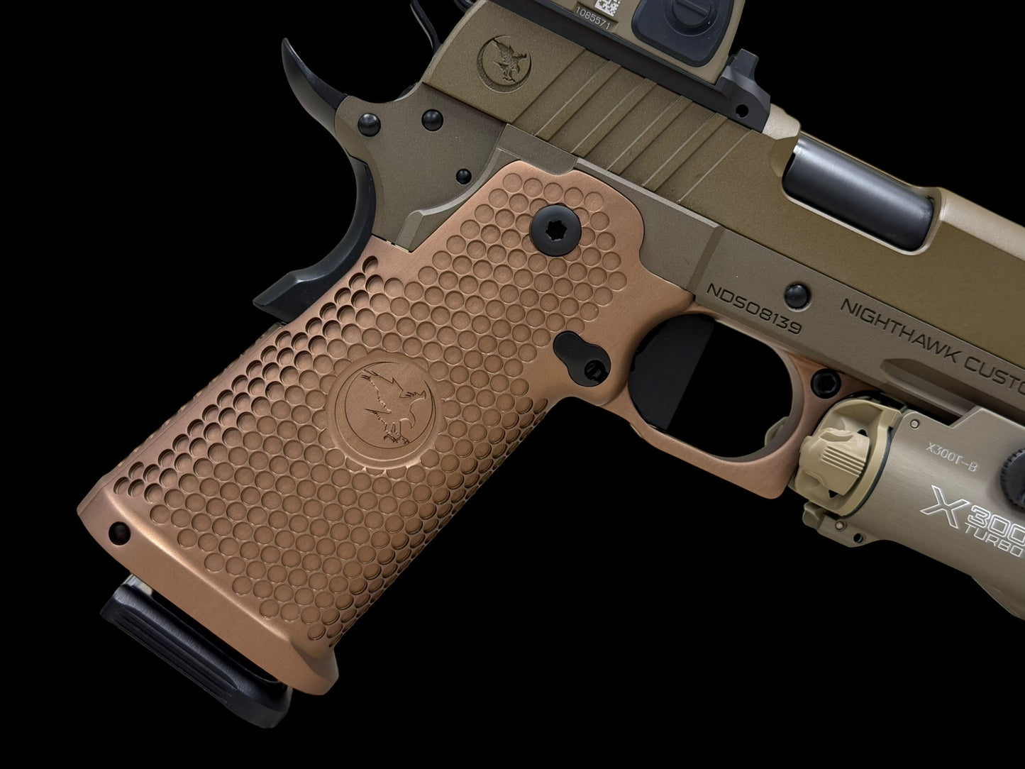 NIGHTHAWK CUSTOM SANDHAWK W/TRIJICON RMR AND X300 9MM