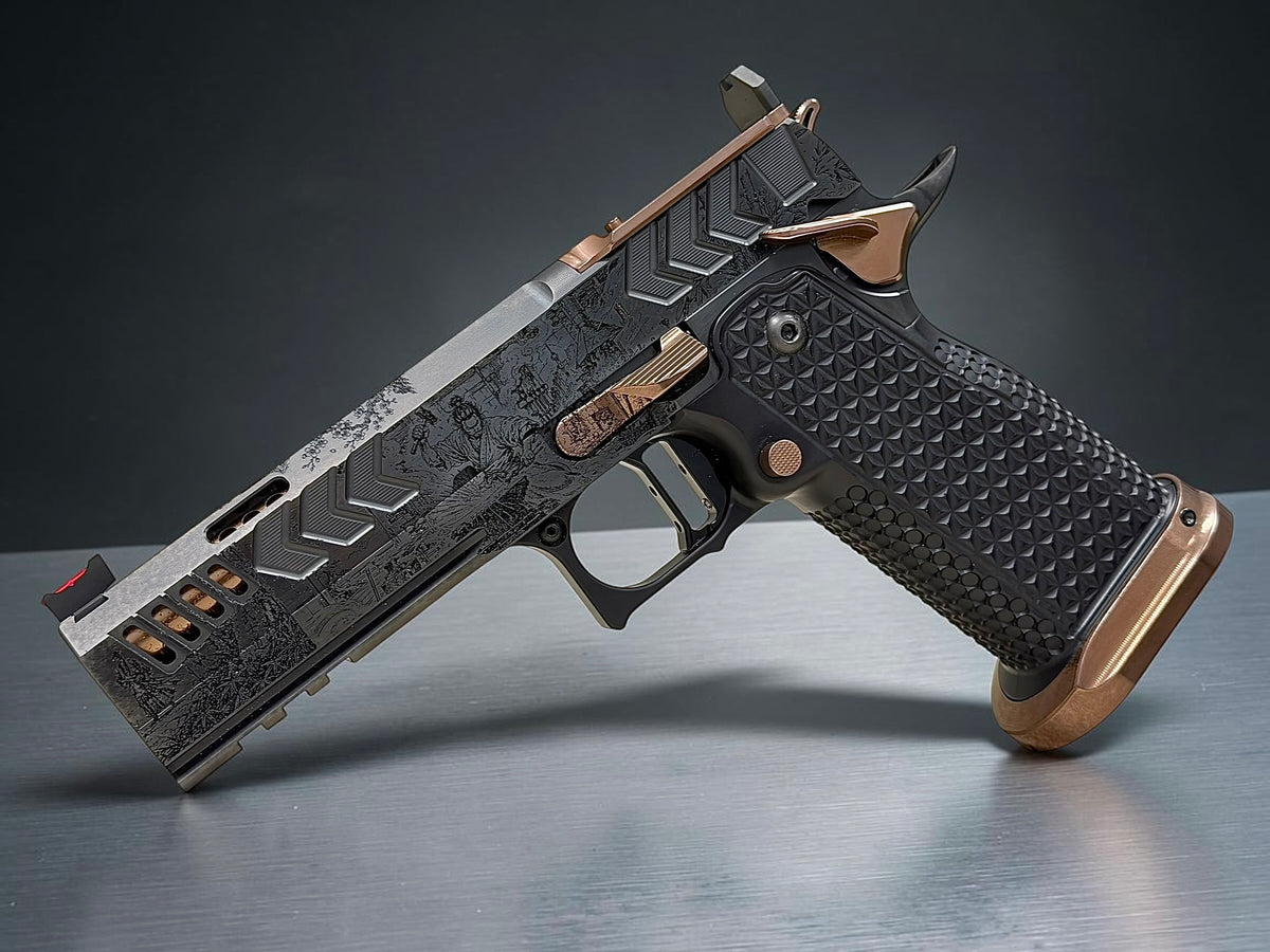 CNC GUNWORKS AKIRA “KATANAKAJI” 1 OF 5 PORTED 4.6”  DLC/ROSE GOLD FINISH 9MM