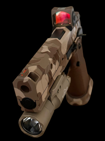 PHOENIX TRINITY 2011 H-TAC DESERT WITH PRO GRIPS 9MM RMR AND X300