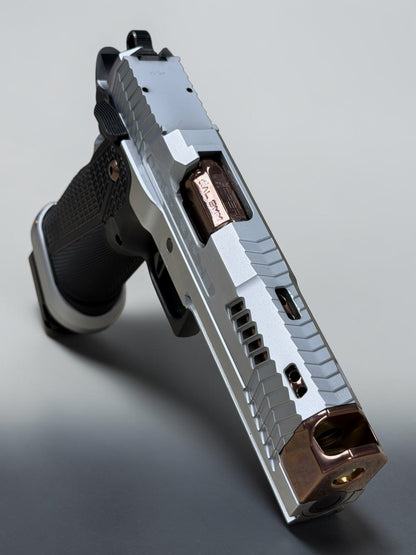 DARK FORGE REAPER PORTED+ COMP HARD CHROME FINISH WITH POLISHED ROSE GOLD PVD BARREL