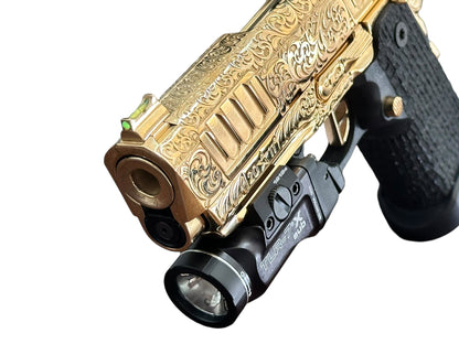 STACCATO CUSTOM CS 3.5” FULLY ENGRAVED 24K GOLD PLATED WITH RMR & TLR7