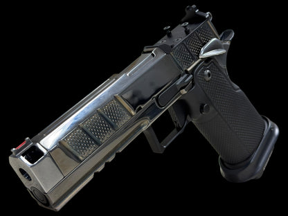 PHOENIX TRINITY H PRO COMP CUSTOM POLISHED BLACK CHROME WITH ALUMINUM EVO GRIPS 9MM