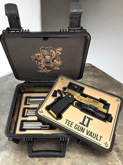 STACCATO CUSTOM XC “LAST SAMURAI” GOLD NITRIDE WITH BLACK DLC ACCENTS ATLAS GRIPS