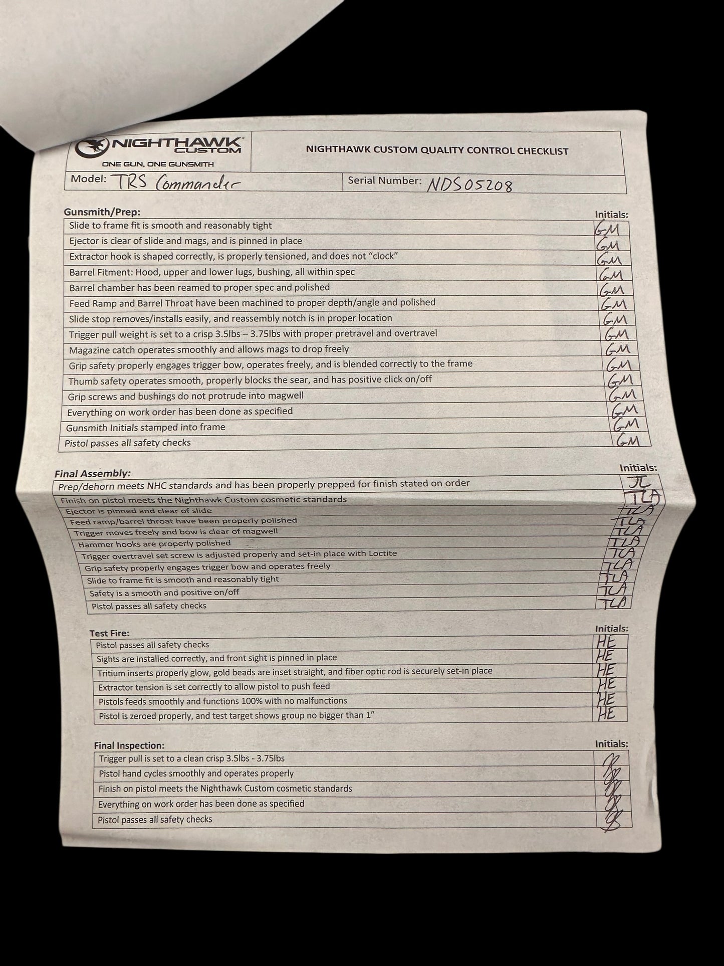 NIGHTHAWK CUSTOM TRS COMMANDER “ICEMAN” SAND HAWK SERRATED OPTIC CUT DOUBLE STACK