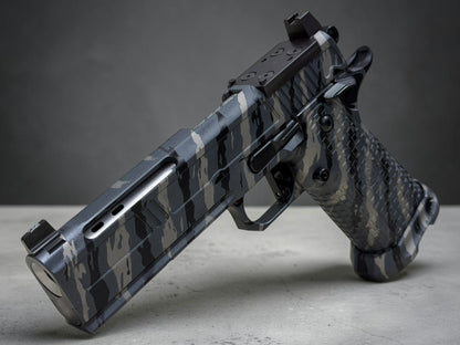 GUNCRAFTER HELLCAT X2 PORTED FULL SIZE 5” TIGER STRIPE CAMO GRAY. OPTIC READY