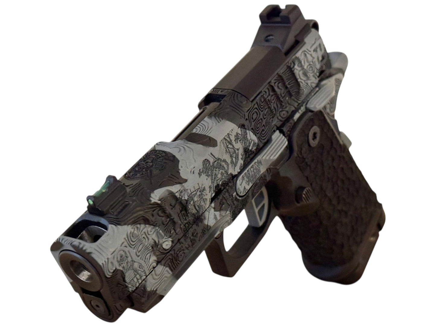 STACCATO CUSTOM CS “BLACKOPS” PORTED 3.5” BLACK CAMO FINISH WITH DRAGON SCALE GRIPS