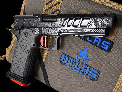 ATLAS GUNWORKS EREBUS V2 BLACK “TRIBAL DRAGON” RED TRIGGER