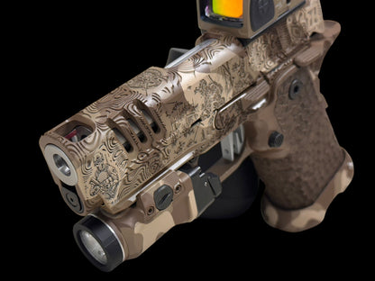 STACCATO CUSTOM CS X SERIES “BLACK OPS” EDITION CHUNK SINGLE PORTED WITH EDGE TRIGGER, RMR AND DRAGON GRIPS