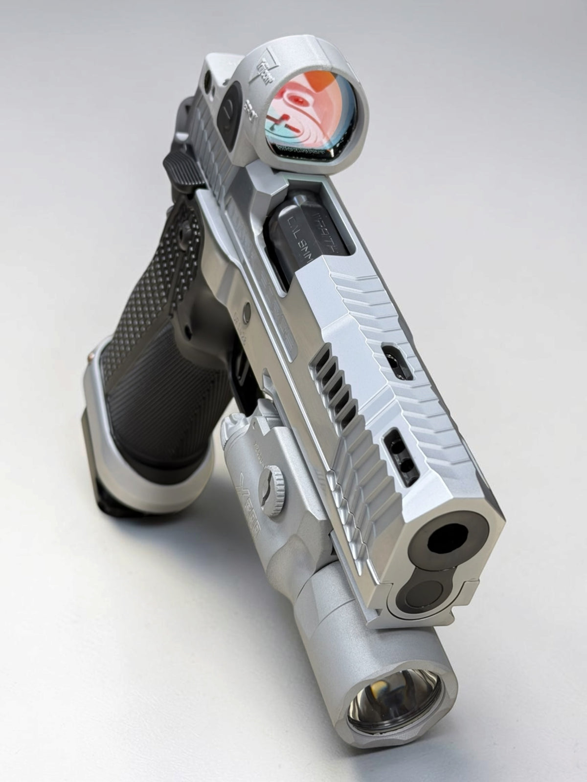 DARK FORGE CUSTOM WRAITH PORTED 4.6” BRUSHED CHROME WITH MATCHING SILVER SRO & X300