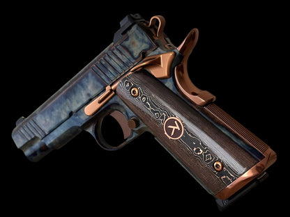 KINGS RIVER CUSTOM FCC 1911 COMMANDER FULL CASE HARDENED 9MM WITH IVORY GRIPS MASTERPIECE