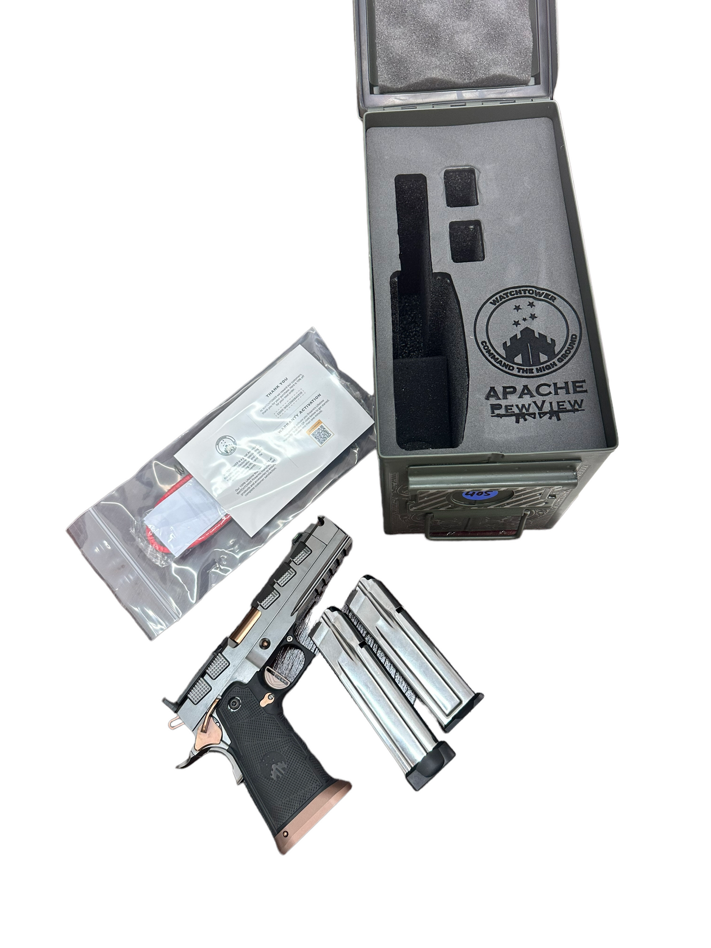 PEWVIEW APACHE 9MM DOUBLE STACK 2011 WATCHTOWER FIREARMS LIMITED EDITION.