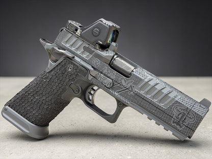 STACCATO CUSTOM P4.5 HD “VIKING” PORTED 4.5” DRAGON SCALE GRIPS RMR HD