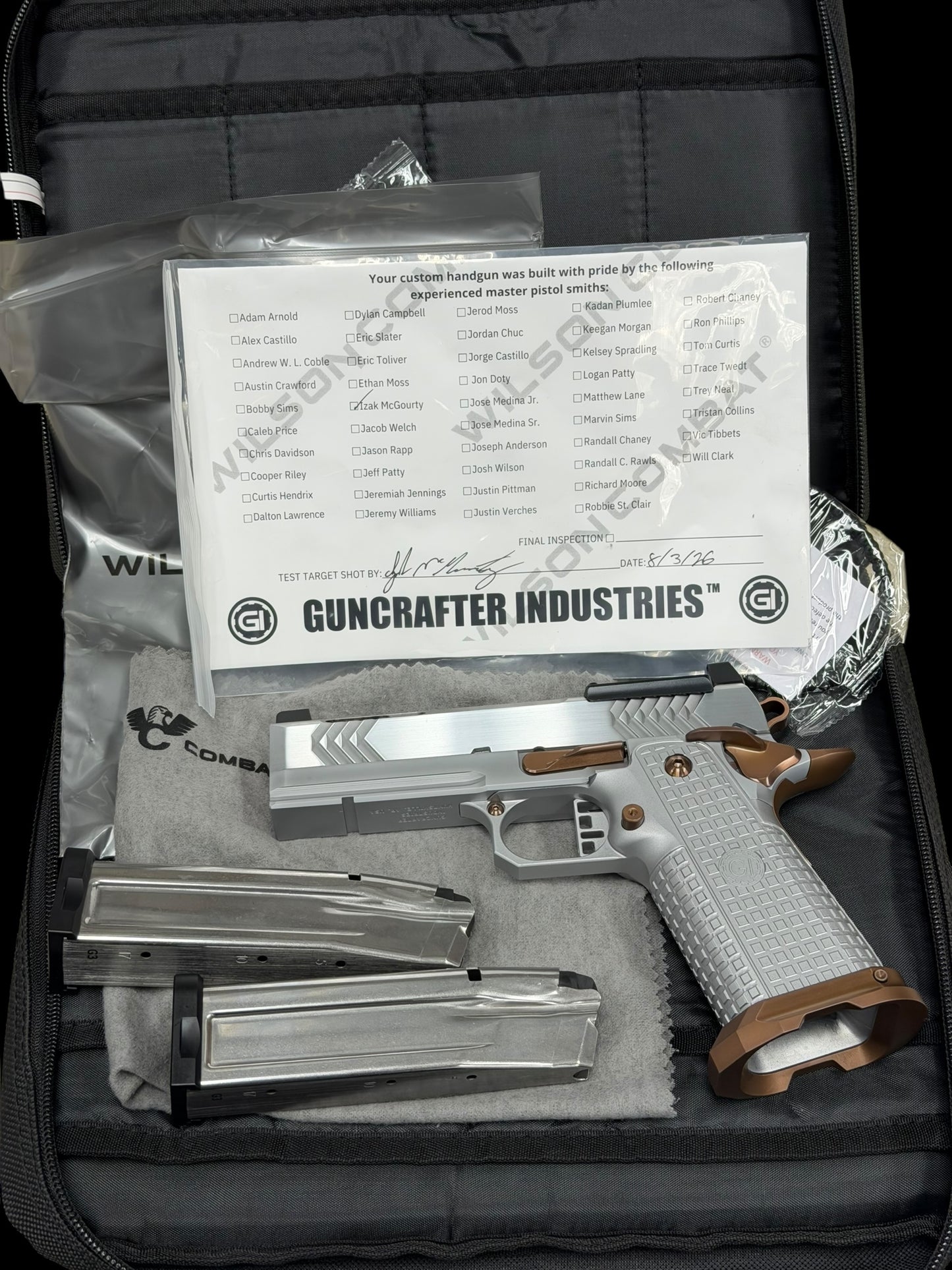 GUNCRAFTER POLARA X2 PORTED COMMANDER 4.25” SILVER COPPER PVD ALUMINUM GRIP